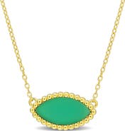 DELMAR Marquise Emerald Cabochon Pendant Necklace