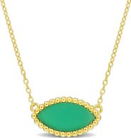 DELMAR Marquise Emerald Cabochon Pendant Necklace