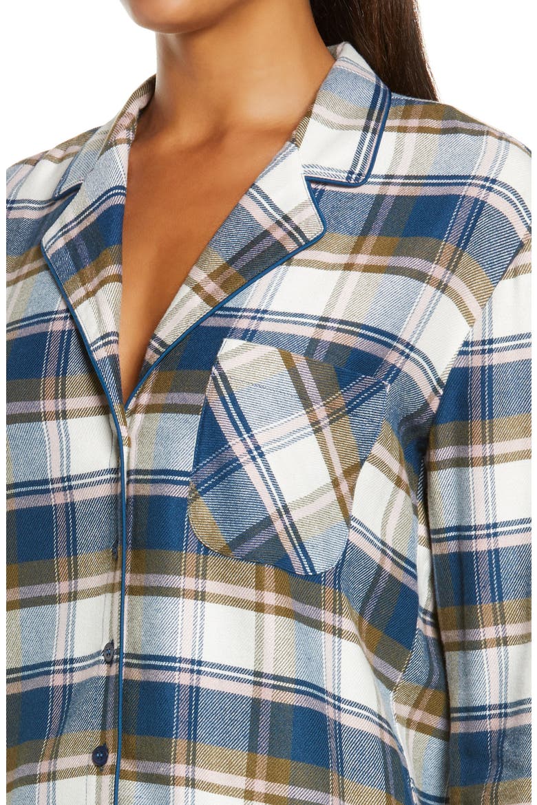 Flannel Pajamas, Alternate, color, BLUE POSEIDON POP CHECK