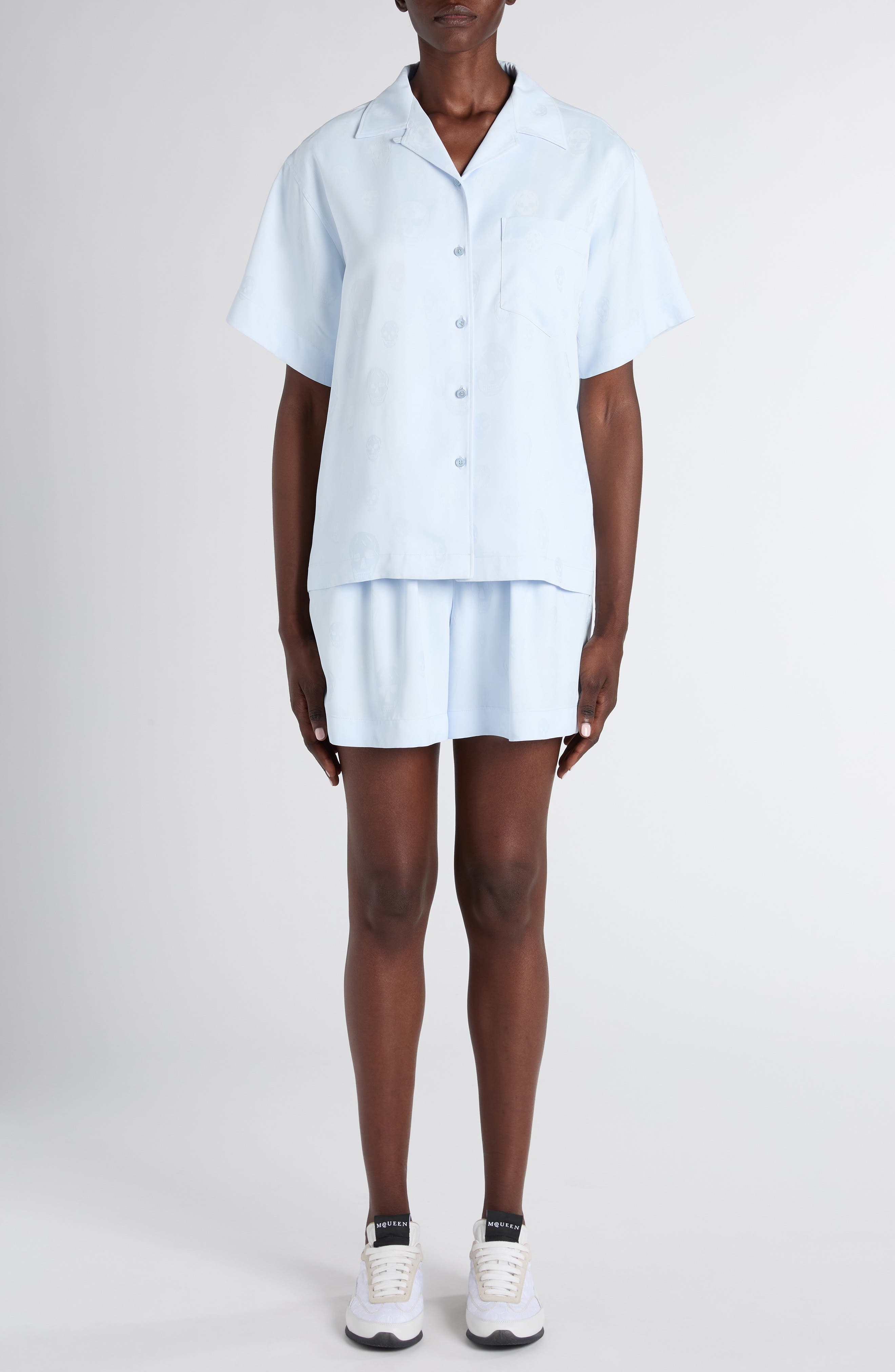 Skull Jacquard Drawstring Shorts - image 2