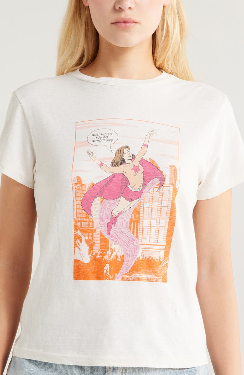 Re/Done Classic Superhero Graphic T-Shirt, Alternate, color, Vintage White
