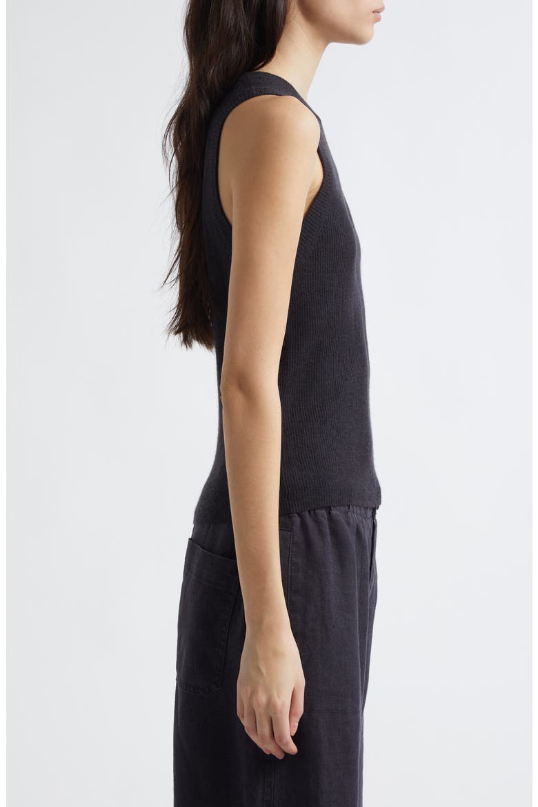 Rib Cashmere & Silk Tank, Alternate, color, DARK NIGHT LAKE