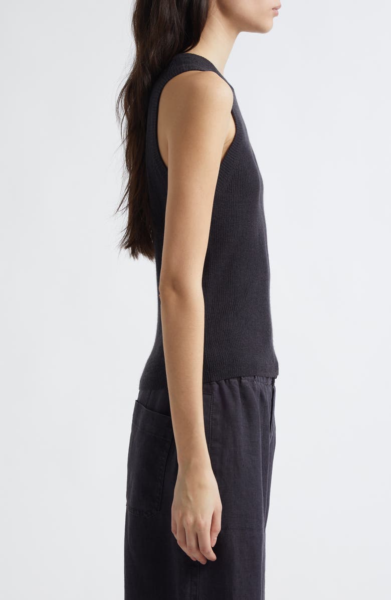 Vince Rib Cashmere & Silk Tank, Alternate, color, Dark Night Lake