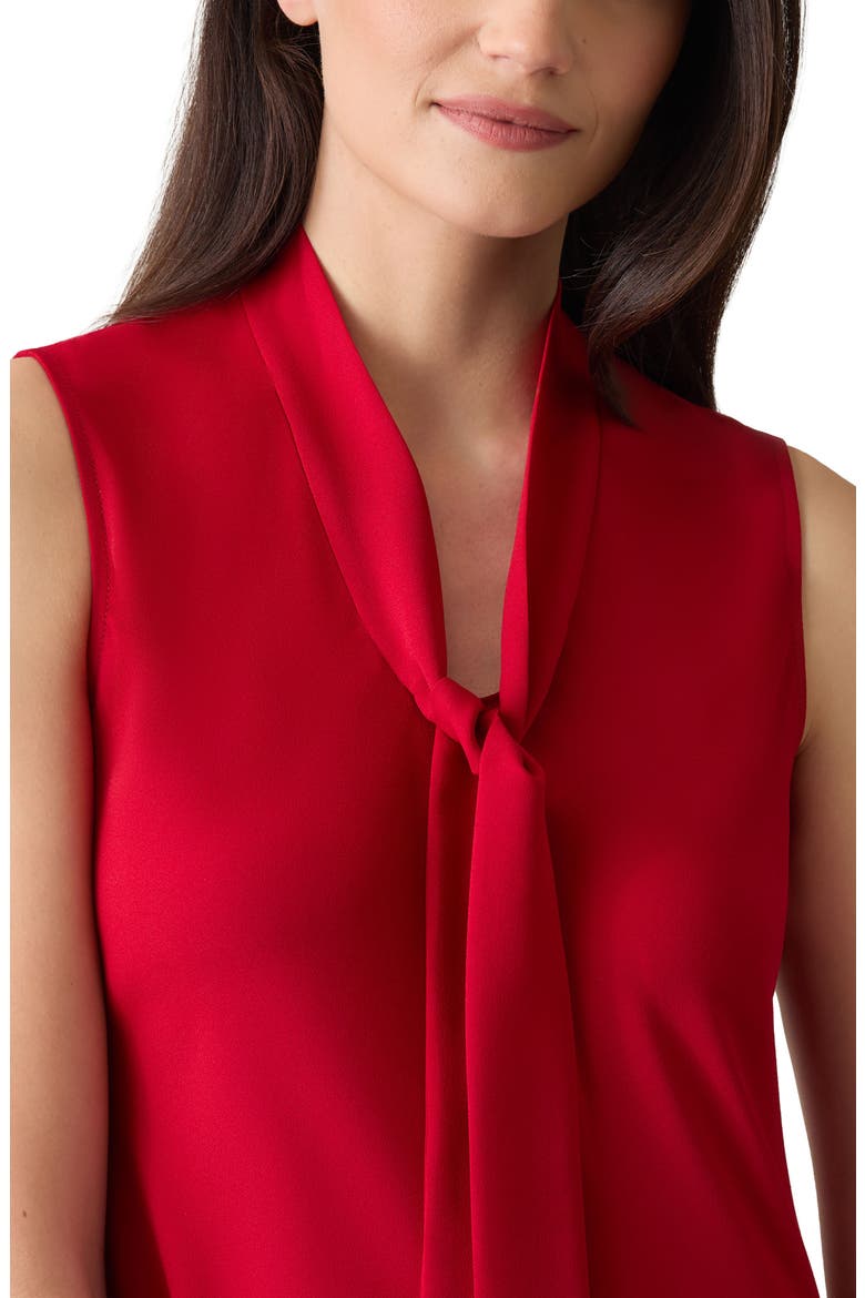 Sleeveless Tie Front Top, Alternate, color, FIRE RED