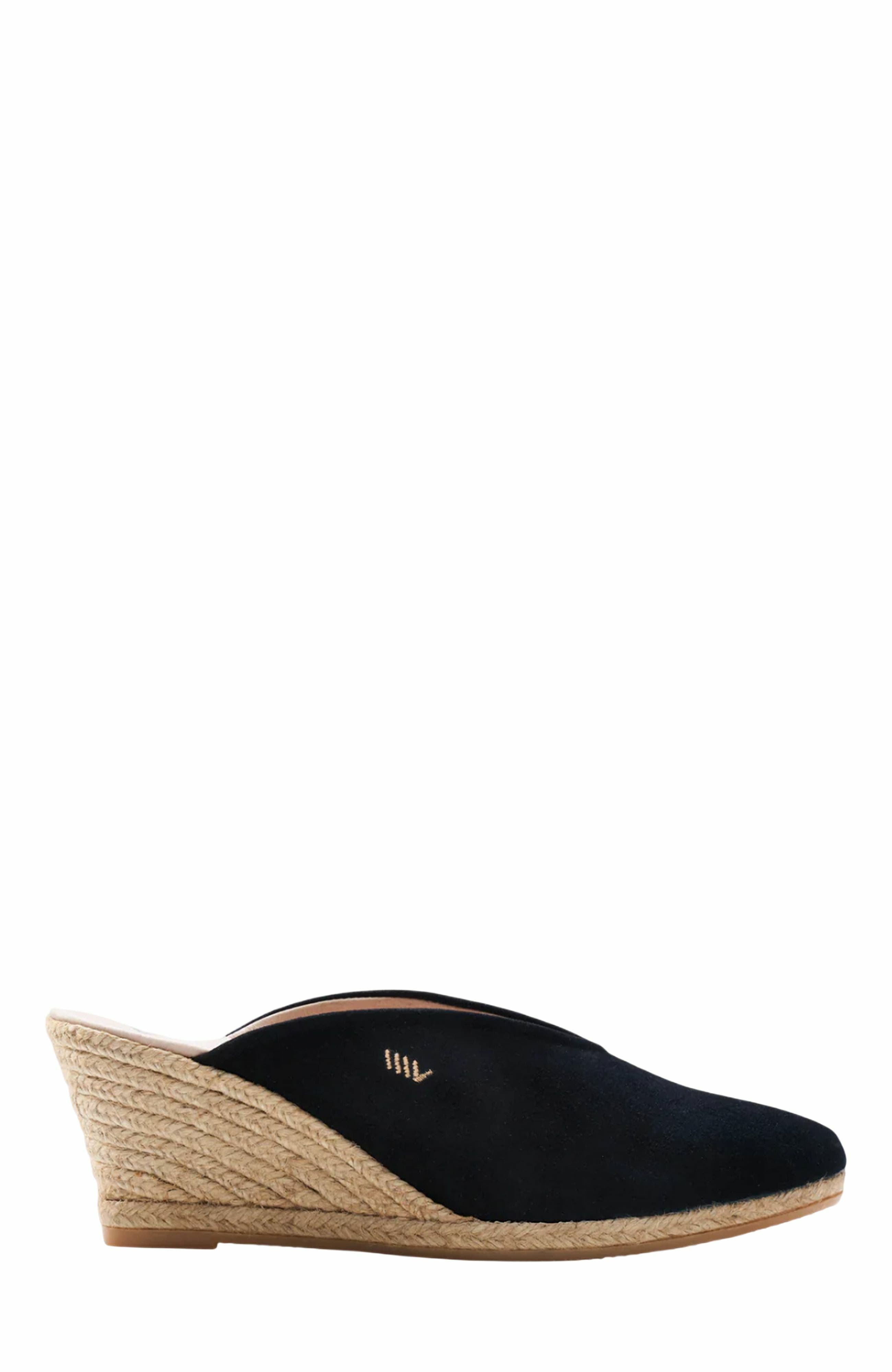 VISCATA Truja Suede Espadrille Mule Wedges, Main, color, Black