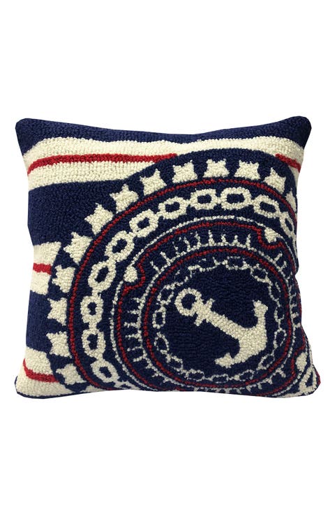 Nautical Anchor Indoor/Outdoor Throw Pillow