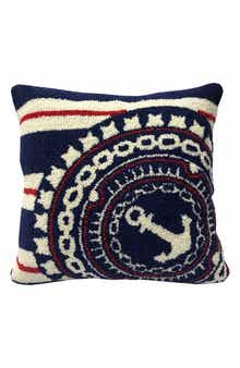 R16 HOME Nautical Anchor Indoor/Outdoor Throw Pillow