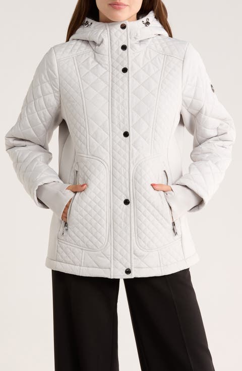 Hooded Diamond Quilted Jacket