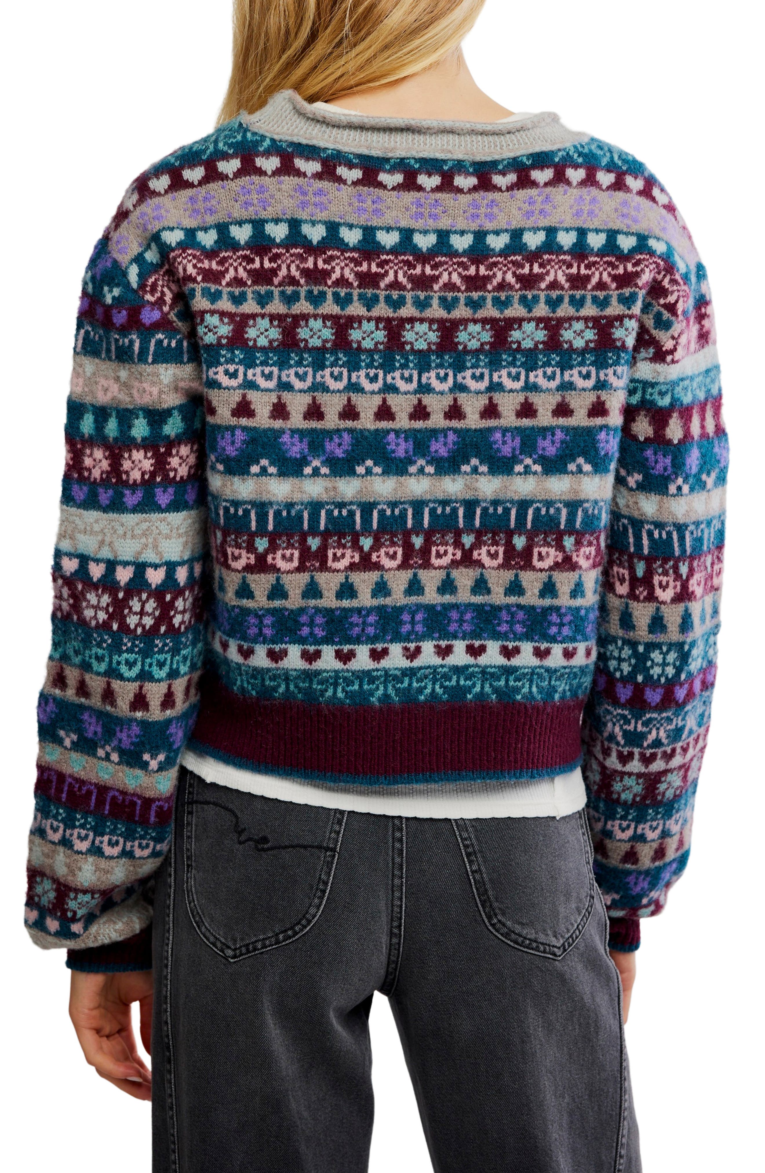 Favorite Things Mixed Print Wool Blend Sweater - image 2
