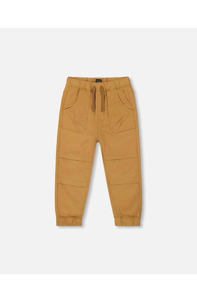 Deux par Deux Little Boy's Stretch Twill Jogger Pant Tan, Main, color, 