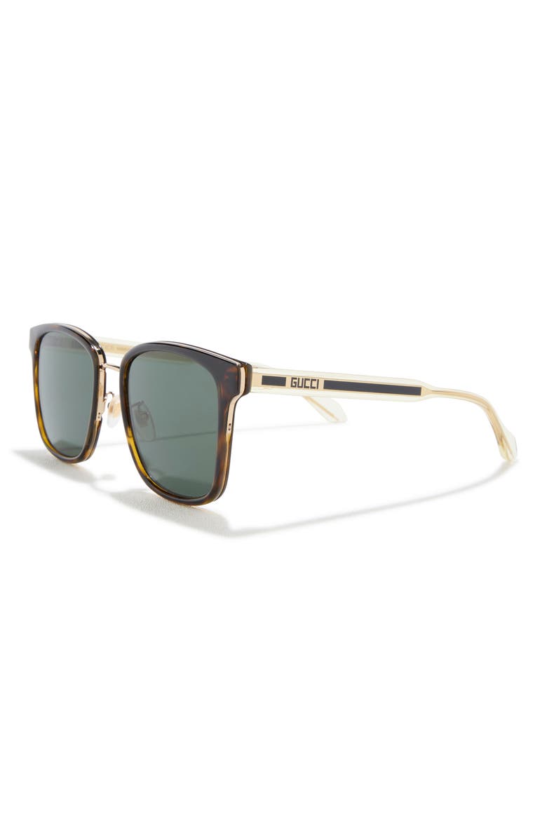 55mm Square Sunglasses, Alternate, color, HAVANA CRYSTAL GREEN