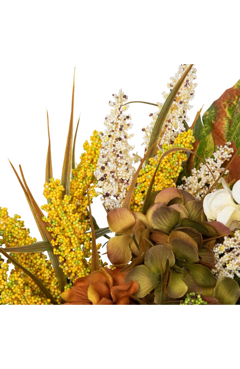 Northlight Hydrangeas and Pip Berry Clusters Floral Artificial Fall Harvest Wreath - 28", Alternate, color, White