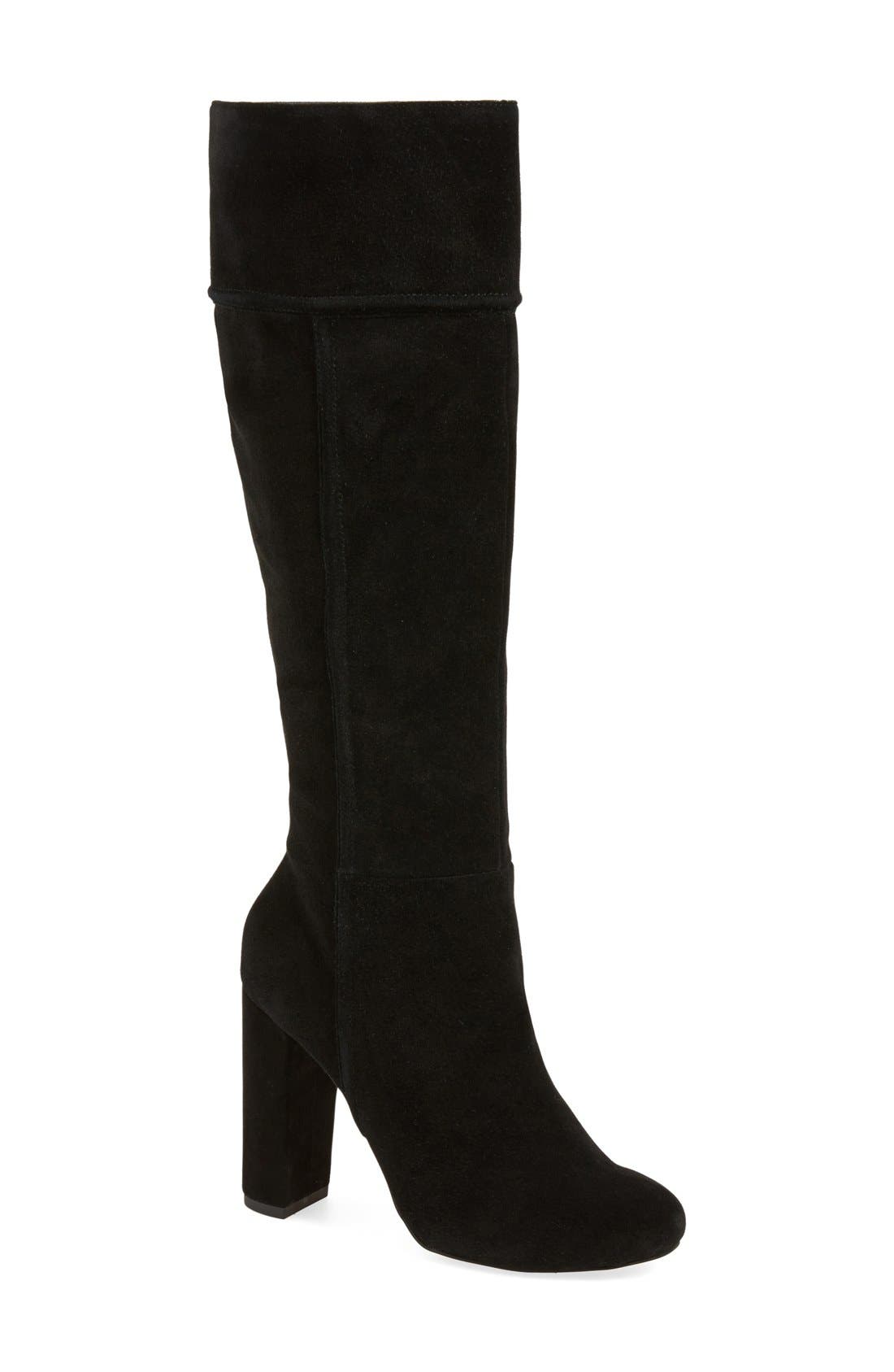 'Bunny' Tall Boot, Main, color, BLACK