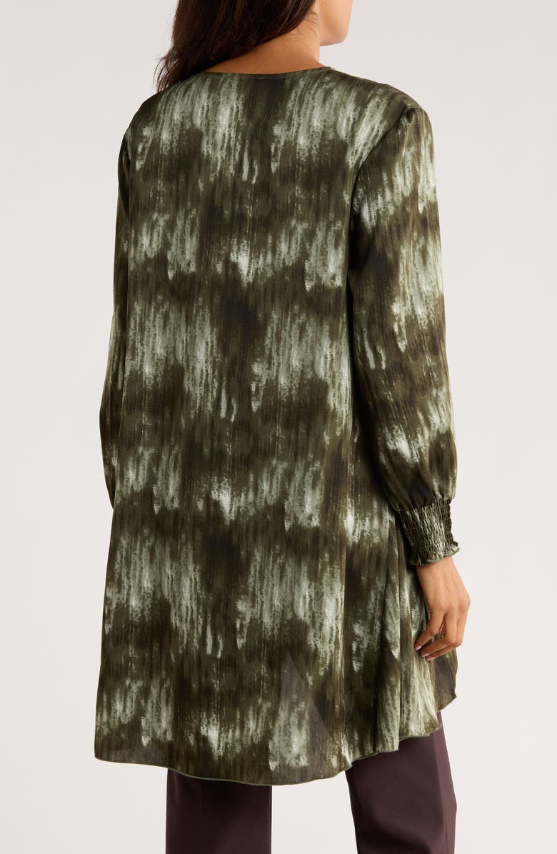 PATRIZIA LUCA Abstract Print Long Sleeve Tunic Top, Alternate, color, Green