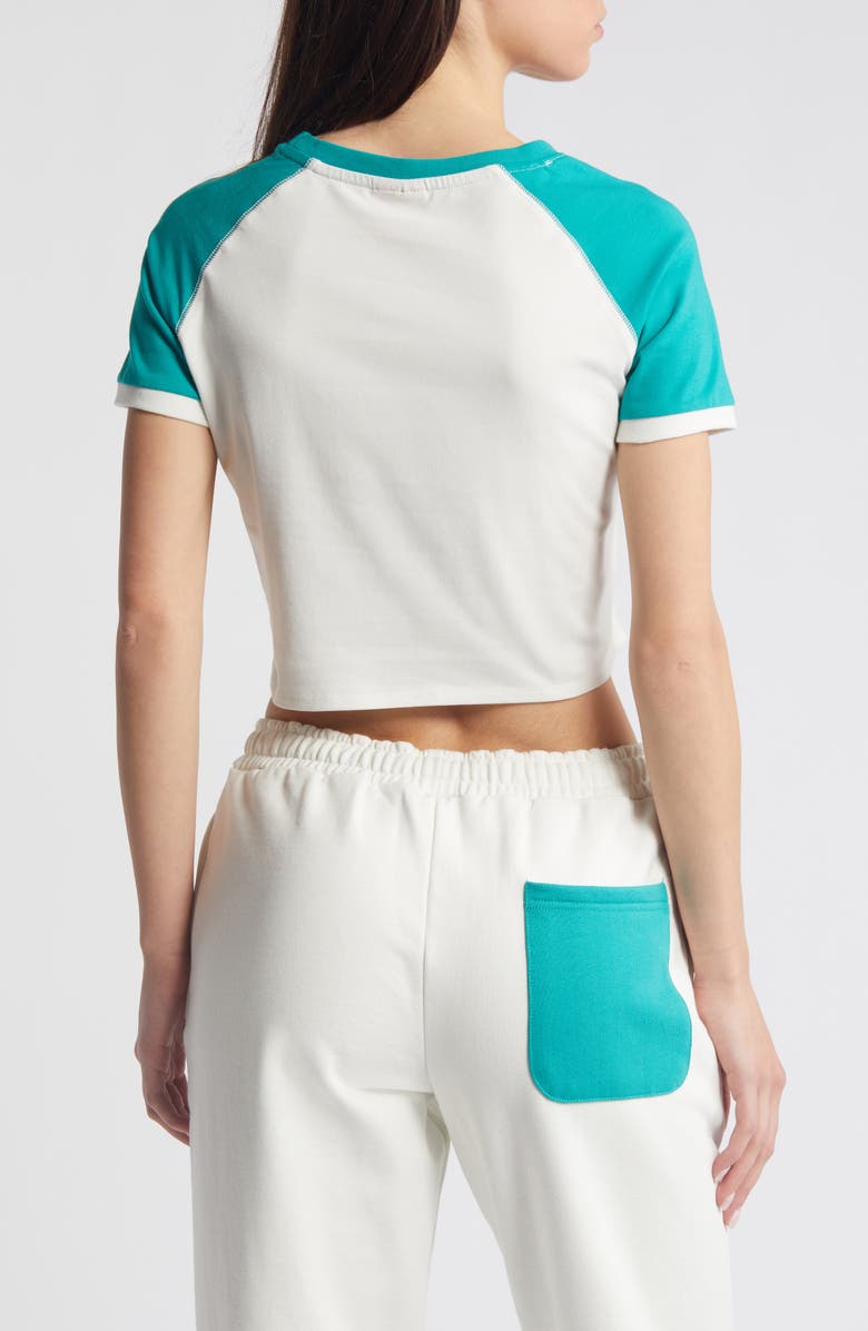 DUMBGOOD x Sanrio Keroppi Colorblock Crop Graphic T-Shirt, Alternate, color, 