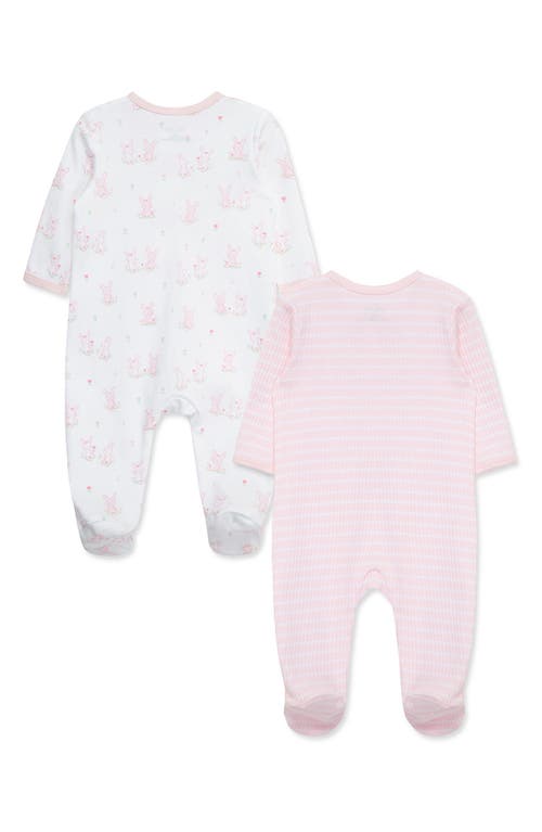 Shop Little Me Cuddly 2-pack Assorted Organic Cotton Footies In Pink
