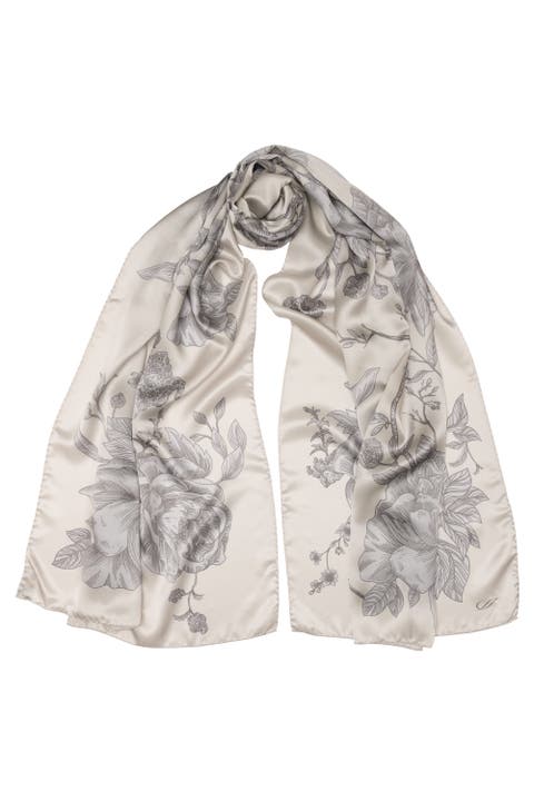 Dream Meadow Spring Scarf / 100% Pure Silk cheapest Shawl / Hand-painted Chiffon Bridal Wear