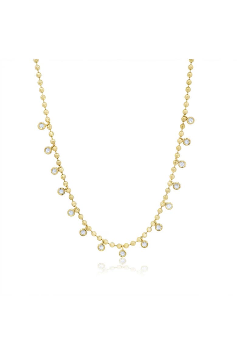 Beaded CZ Dangle Necklace, Main, color, Gold