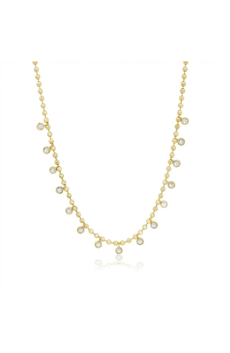 The Lovery Beaded CZ Dangle Necklace, Main, color, Gold