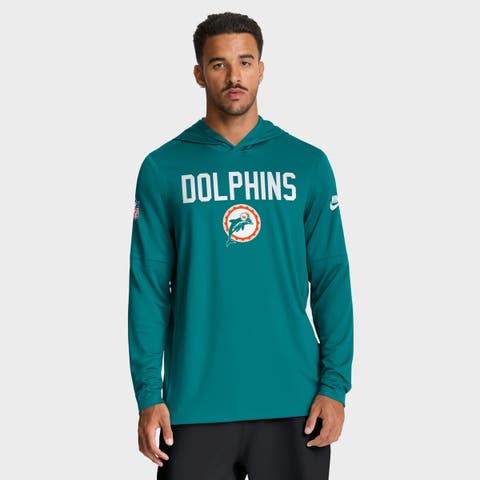 Men's Nike Aqua Miami Dolphins Alt Pack Pass Accuracy Performance Long Sleeve Hoodie T-Shirt