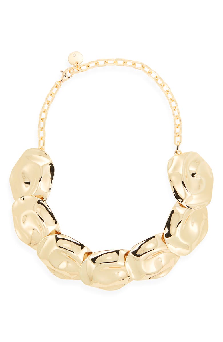 Carolina Herrera Sculptural Statement Necklace, Main, color, Gold