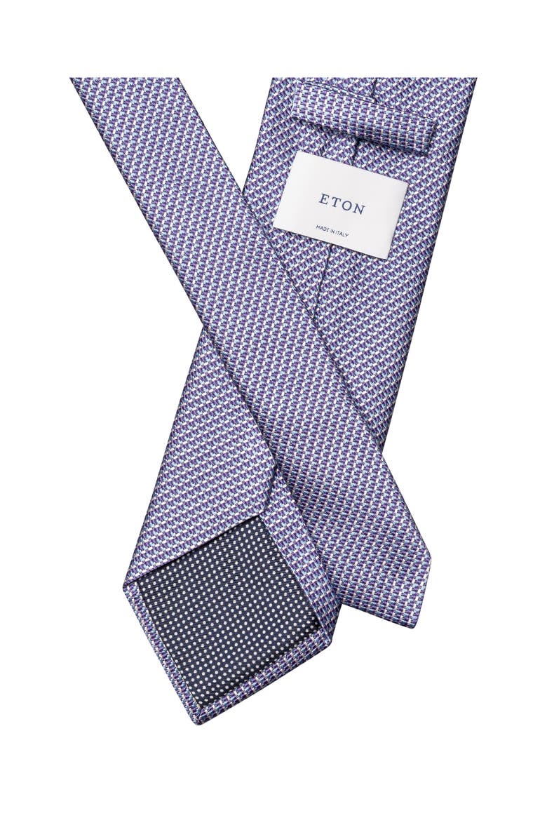 Eton Purple Micro Geometric Silk & Cotton Mogador Tie, Alternate, color, Medium Purple
