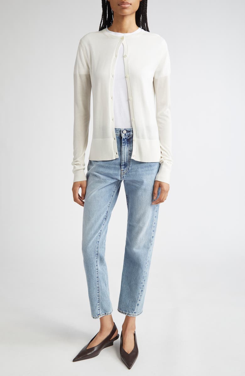 TOTEME Twisted Seam Organic Cotton Straight Leg Jeans, Alternate, color, Worn Blue