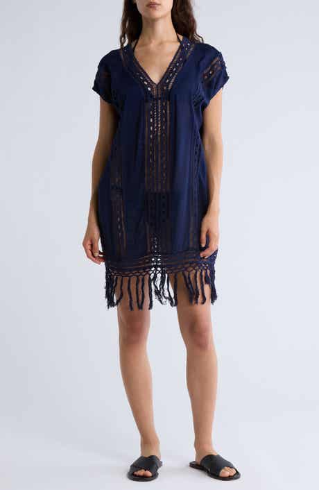 BOHO ME Crochet Fringe Short Dress