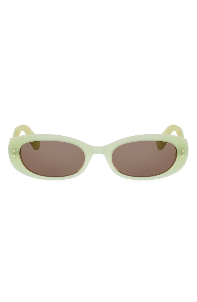 DIOR Oblique B1I 52mm Oval Sunglasses, Main, color, Light Green/ Other / Brown
