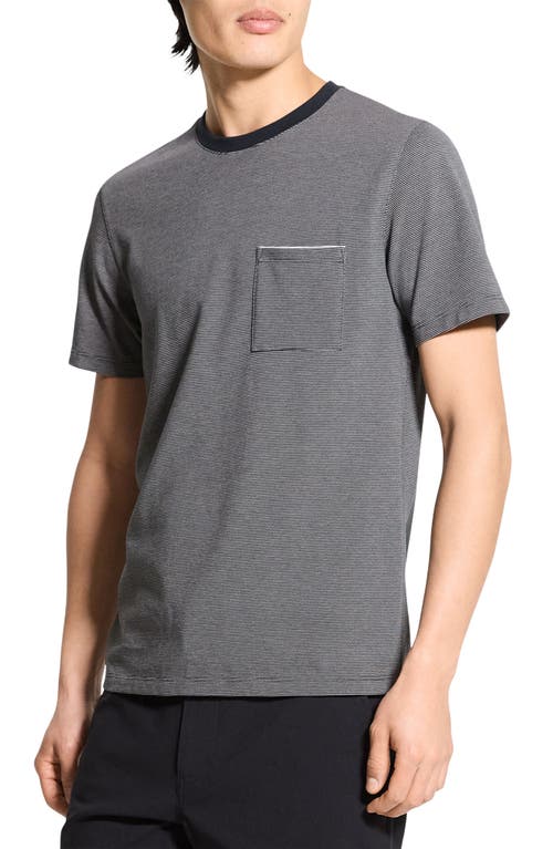Theory Pique Crew Tee In Gray