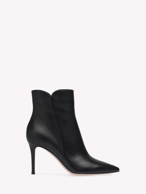 Gianvito Rossi 85 Levy Pointed Toe Stiletto Boots In Black Leather