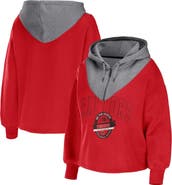 WEAR by Erin Andrews Women's WEAR by Erin Andrews Red Toronto Raptors Pieced Quarter-Zip Hoodie Jacket