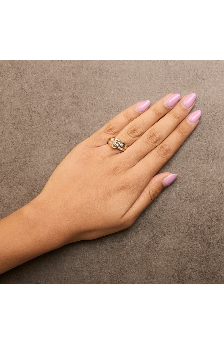 Haus of Brilliance 14K Yellow Gold 1/4 Cttw Round Diamond Wave Motif Bypass Ring, Alternate, color, Yellow Gold