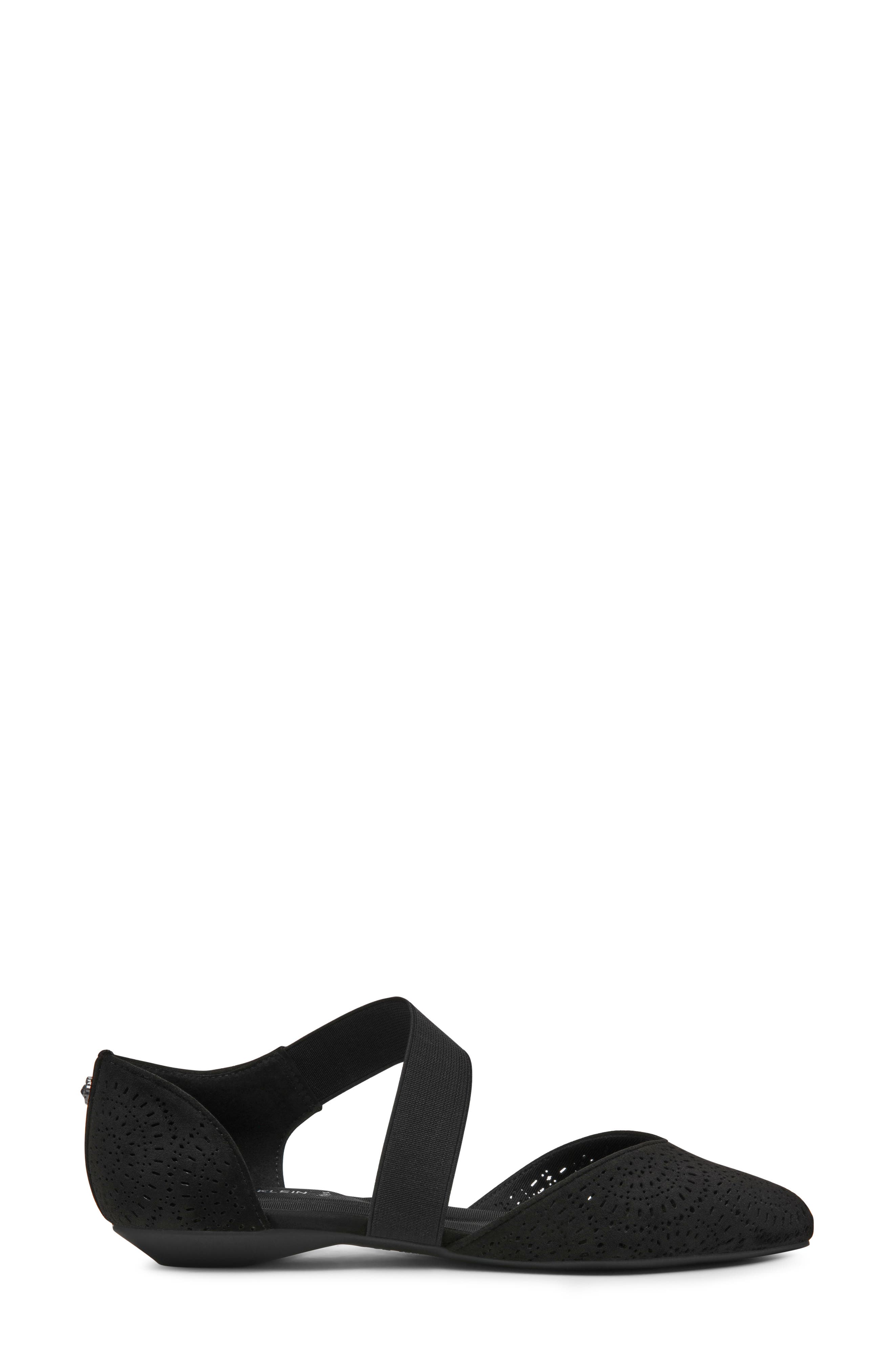 Anne Klein Orsolo Mary Jane Flat, Alternate, color, Black Microsuede
