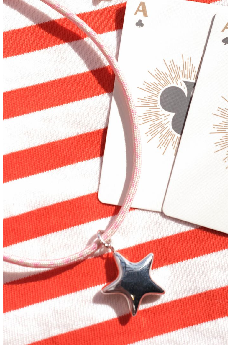 Puffy Star Charm, Alternate, color, Silver