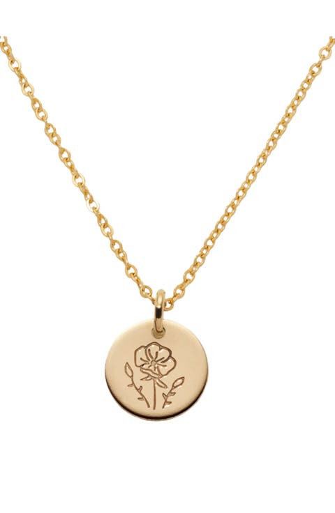 August Birth Flower Necklace