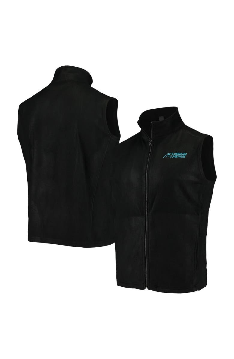 DUNBROOKE Men's Black Carolina Panthers Houston Fleece Full-Zip Vest, Main, color, 