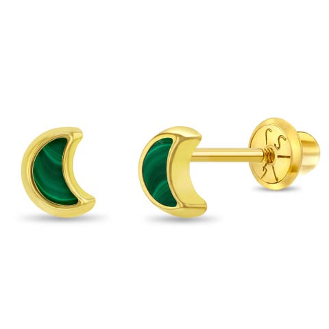 14k Malachite Shaped Earrings