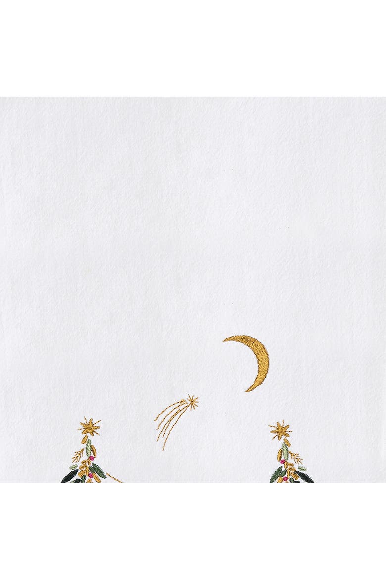 Moonlit Rabbits Bunnies Botanical Towel, Alternate, color, Blue