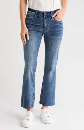 KUT from the Kloth Nikki Raw Hem Low Rise Kick Flare Jeans