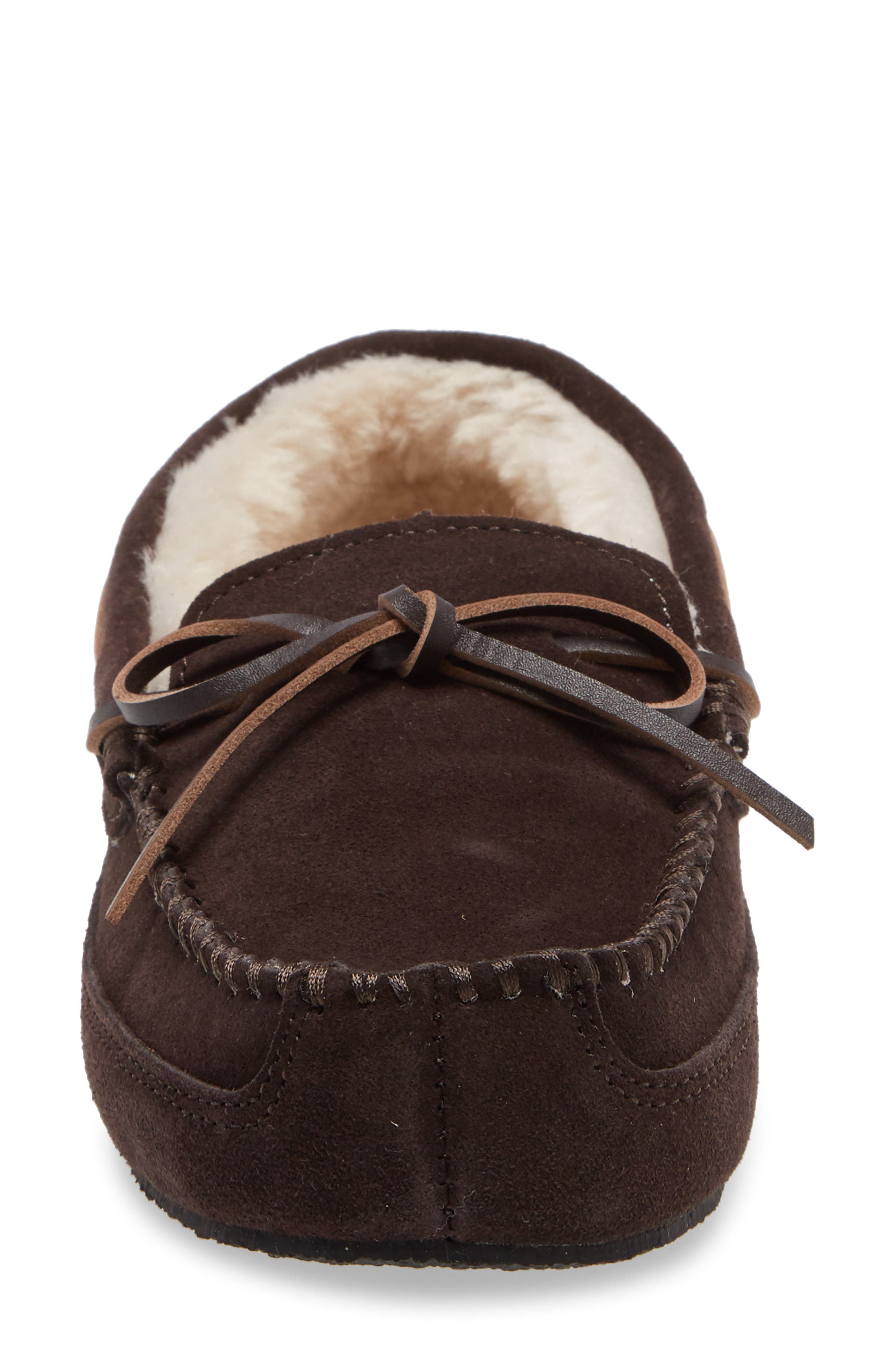 Max Moccasin Slipper, Alternate, color, CHOCOLATE SUEDE