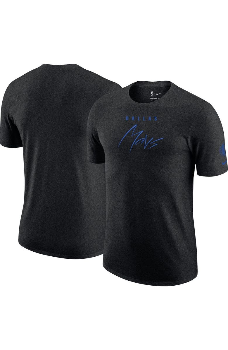 Nike Men's Nike Heather Black Dallas Mavericks Courtside Versus Flight Max90 T-Shirt, Alternate, color,