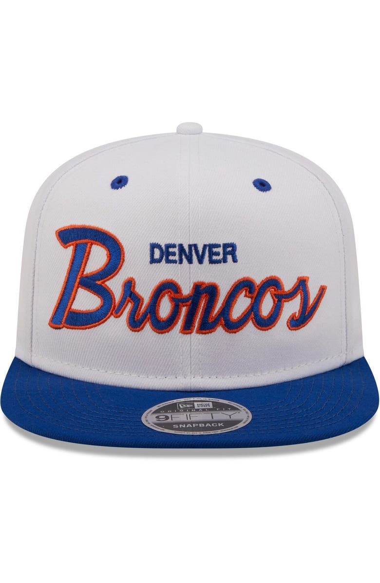 New Era Men's New Era White/Royal Denver Broncos Sparky Original 9FIFTY Snapback Hat, Alternate, color, 