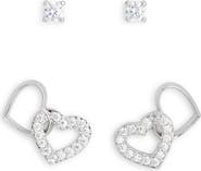 Nadri Heartbreaker Set of 2 Cubic Zirconia Stud Earrings