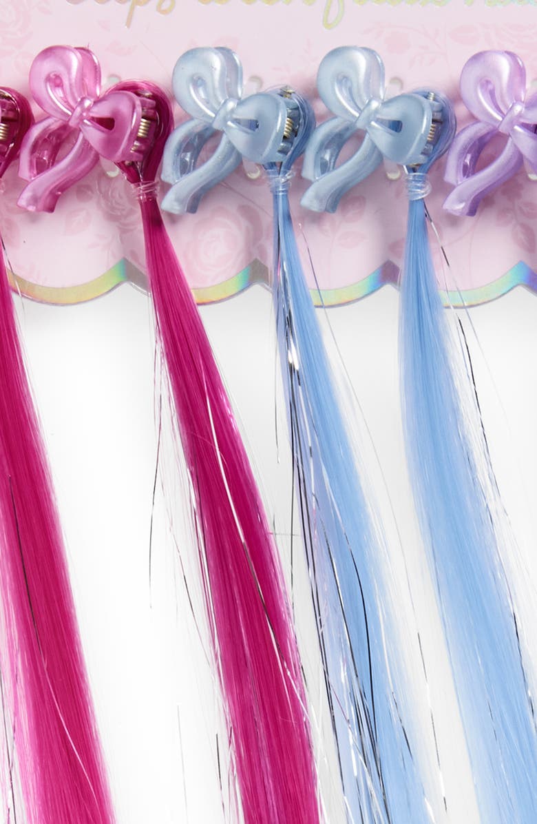 Capelli New York Kids' Assorted 6-Pack Tinsel Faux Hair Extensions, Alternate, color, Pink Combo