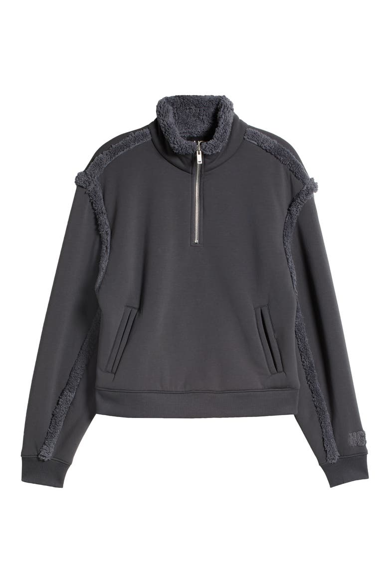 Lydi Bonded Fleece Half Zip Pullover, Alternate, color, INK