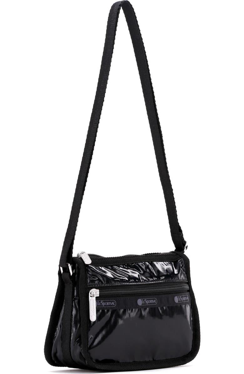 LeSportsac Mini Shine Classic Hobo Bag, Alternate, color, Black Shine