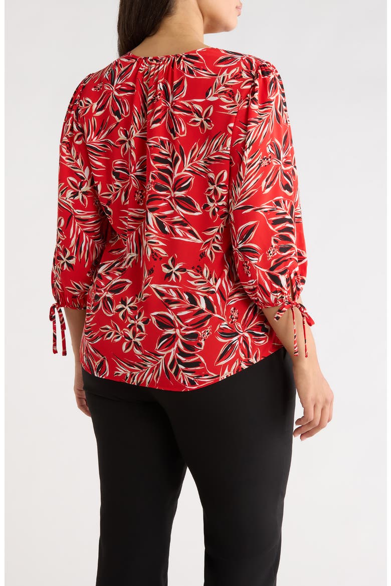 Floral Print Woven Shirt, Alternate, color, BEGONIA RED MLT