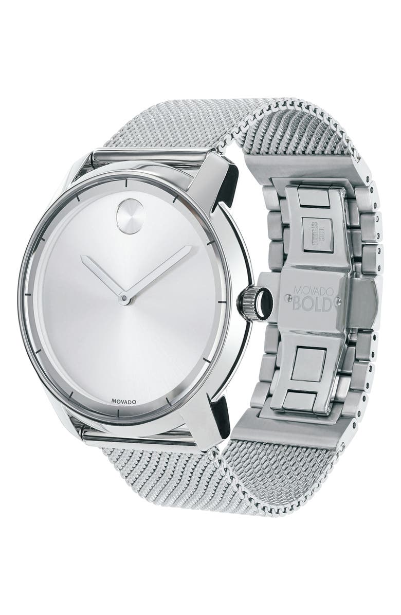 Movado 'Bold' Mesh Strap Watch, 44mm, Alternate, color, 