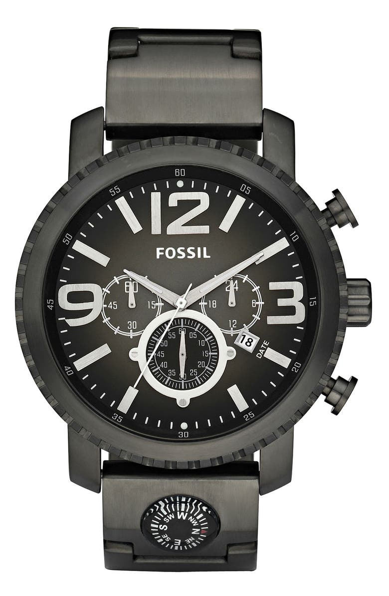 Fossil 'Gage' Chronograph Compass Watch, Main, color, 